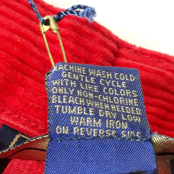 NWT Vtg Charter Club Corduroy Shorts 6 Pleated High Rise Cuffed 8" Red - Picture 7 of 7